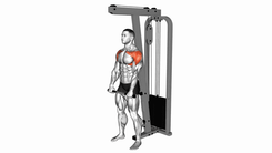 Cable front raises straight bar
